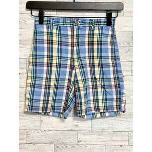 Kitestrings Boys Blue Yellow Plaid Madras Shorts Size 7‎ Classic American Style